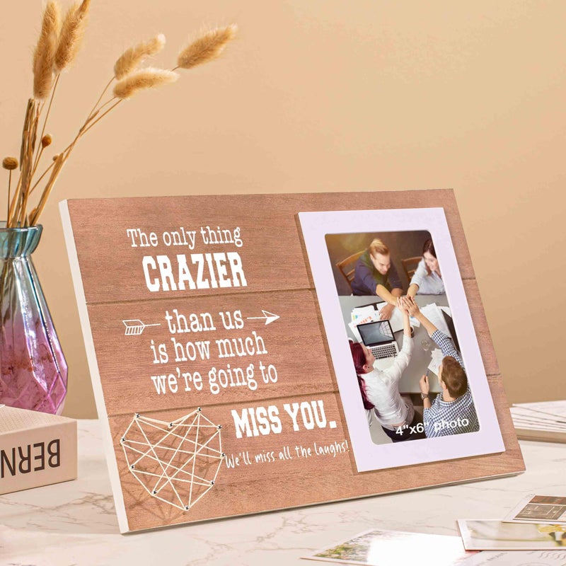 NZY Picture Frame  11.8x7.9 inches  Rustic Wood  Tabletop  4x6 inch Photo  Women  The Only Thing Crazier Than Us - Image 5